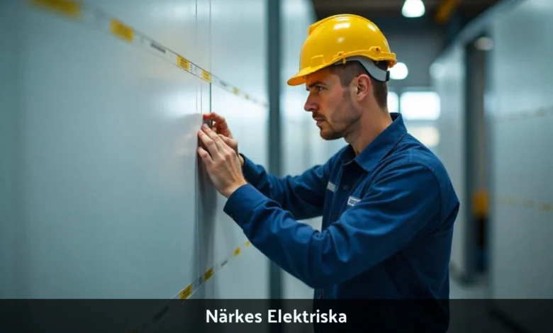 Närkes Elektriska technician installing smart electrical system with solar panels in Swedish facility