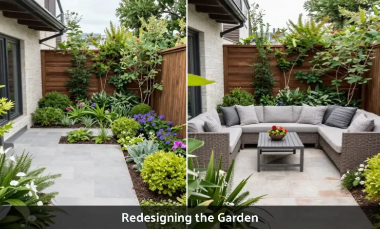 Complete guide to redesigning your garden with patio, pathways, and layered plant borders