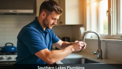 Southern Lakes Plumbing technician repairing pipes in Elkhorn Wisconsin home