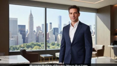 Alexander Boriskin of Douglas Elliman Real Estate agent New York City Manhattan skyline office professional
