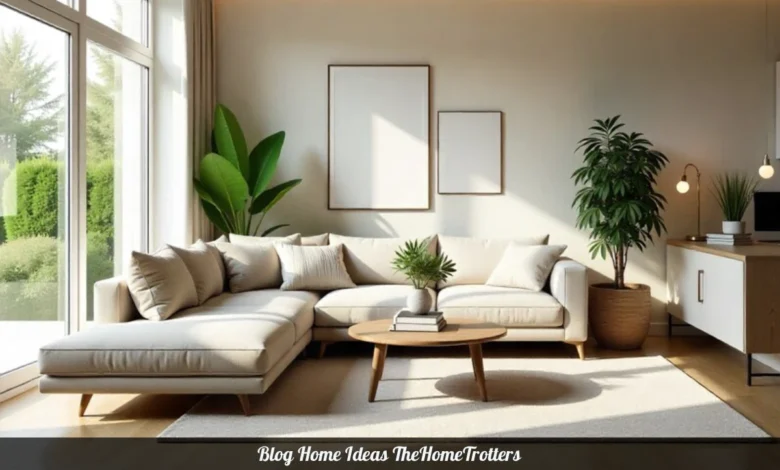 Modern living room showcasing Blog Home Ideas TheHomeTrotters with smart lighting cozy furniture and indoor plants