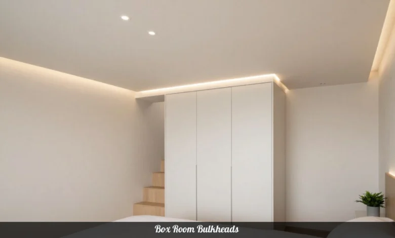 10 Box Room Bulkhead Ideas That Transform Cramped Spaces - Home Decor | HomeImprovementGeek Modern box room bulkhead with LED lighting and built-in storage in small bedroom