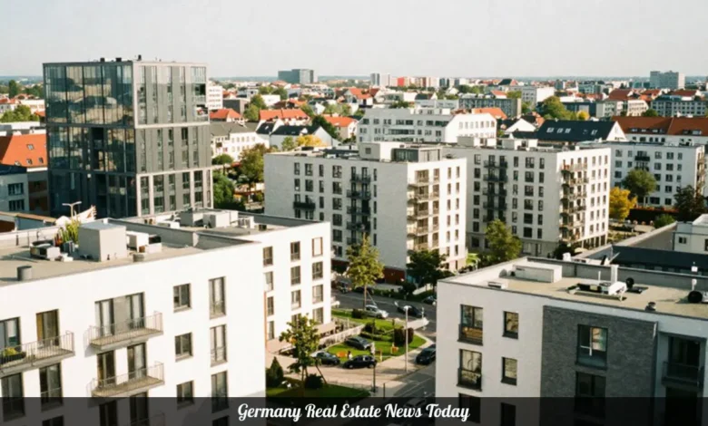 Modern residential buildings in Germany city skyline showing real estate market growth and urban housing development in 2026