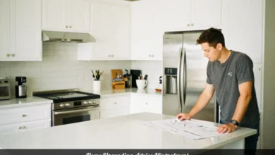 Home upgrading advice mintpalment showing modern kitchen renovation with white cabinets and quartz countertops