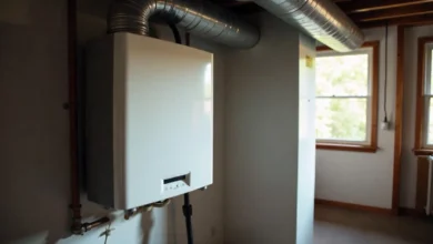 Portland HVAC dehumidifier installed in home basement with ductwork and air handler system