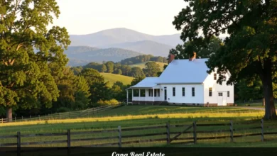 Cana real estate farmhouse property with mountain views in Carroll County Virginia