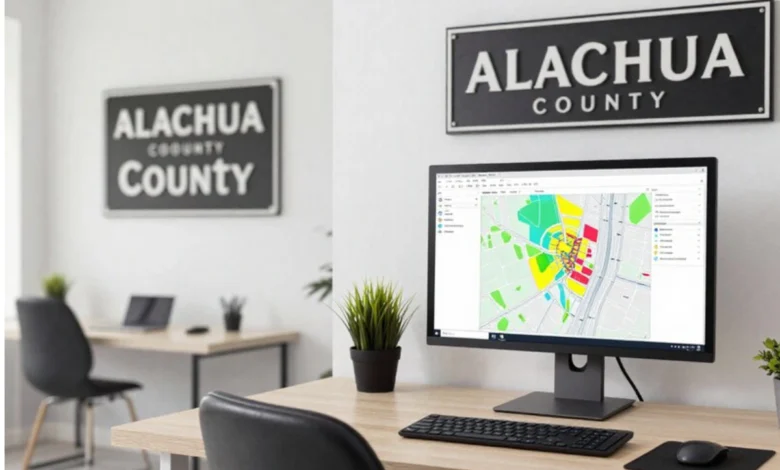 Ed Crapo Property Appraiser office transformation showing 1980s filing cabinets versus modern GIS computer system in Alachua County