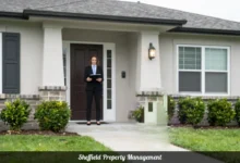 Professional Sheffield property management service with manager reviewing rental property in USA
