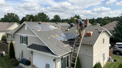 Contractor inspecting a home roof in Charlotte NC representing flexible roofing financing options