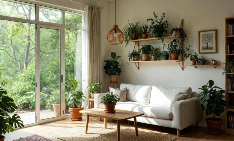 Going green at home with LED bulbs, draught excluder, and caulking gun on a kitchen bench