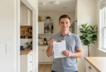 Homeowner reviewing Handy Tips Dr Homey checklist for home maintenance and safety