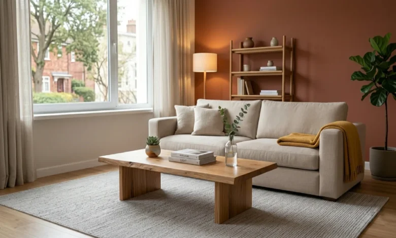Neutral-toned living room with quality wood and fabric furniture showing how thoughtful choices create elegant homes