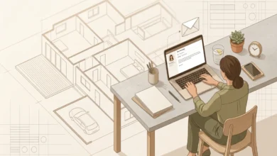 Person contacting Flyarchitecture crew via email on a laptop