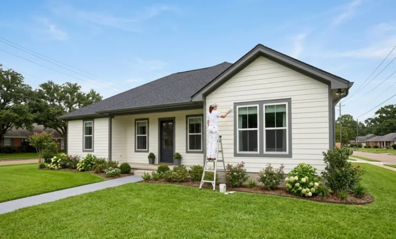 NELA Painting & Reno: West Monroe's Go-To for Paint and Home Makeovers - Home Improvement | HomeImprovementGeek NELA Painting & Reno crew painting the exterior of a home in West Monroe LA