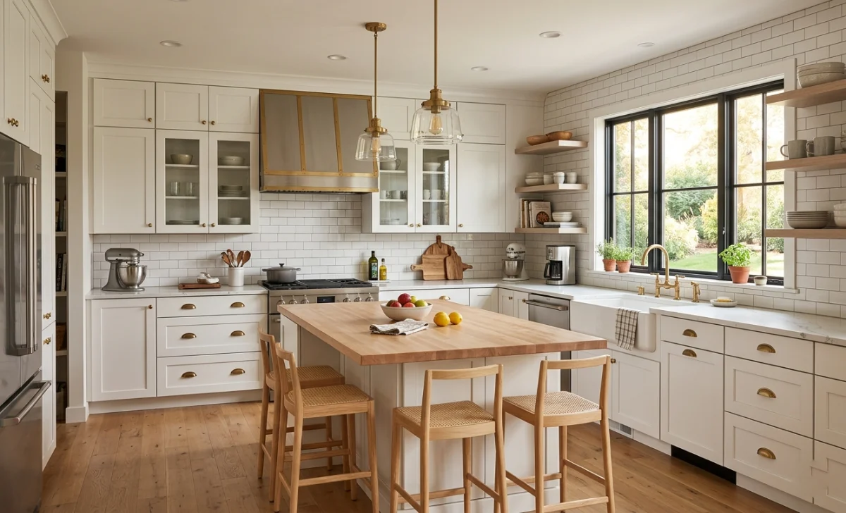 Cubitac vs Fabuwood: Which Kitchen Cabinets Are Worth Your Money? - Kitchen | HomeImprovementGeek Finished kitchen remodel with mid-range white shaker cabinets and subway tile backsplash
