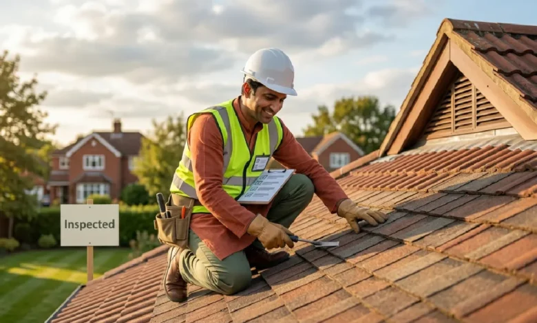 Licensed roofing contractor in Hayward CA inspecting a residential roof