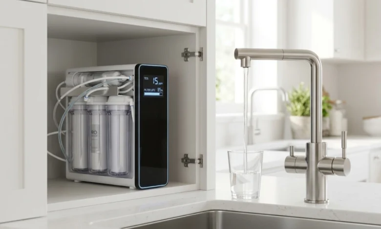 Modern approaches to clean water using a smart home filtration system with digital water quality display