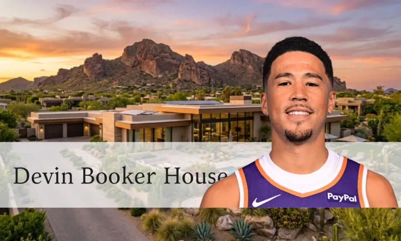 Devin Booker House exterior with pool and mountain views in Paradise Valley Arizona