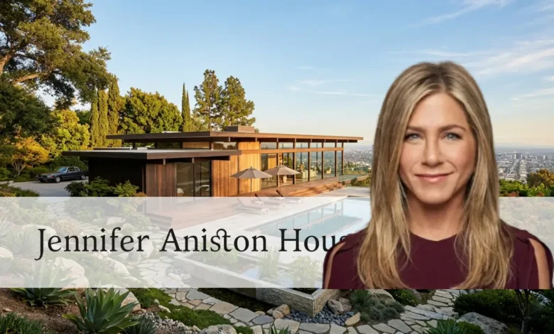 Jennifer Aniston House: Inside Her $21 Million Bel Air Mansion and Full Property Portfolio - Luxury Real Estate | HomeImprovementGeek Jennifer Aniston House exterior view of her Bel Air midcentury modern mansion with pool and gardens