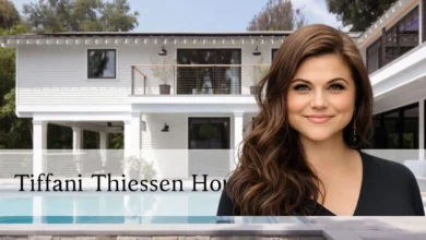 Tiffani Thiessen house exterior, a 1920s Tudor estate in Encino, California