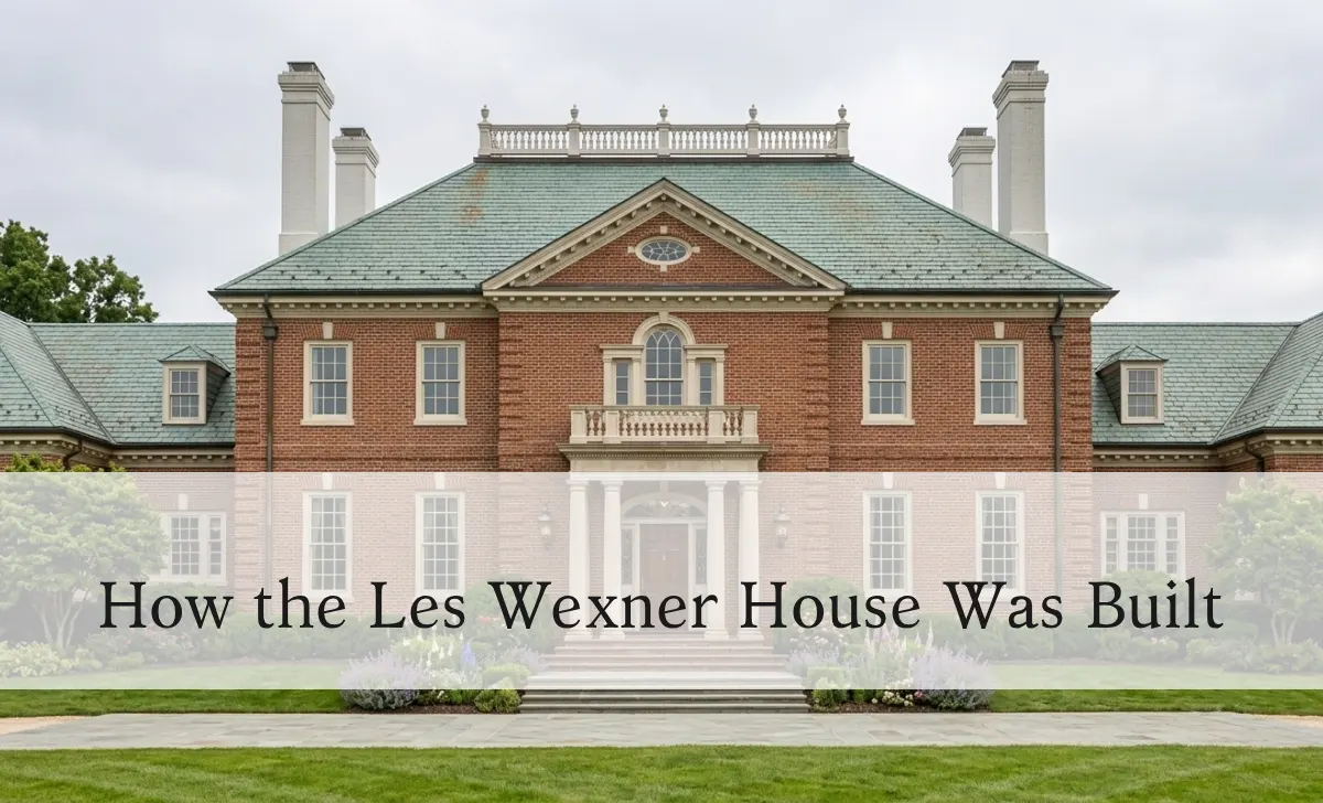 Les Wexner house exterior showing American Georgian brick facade