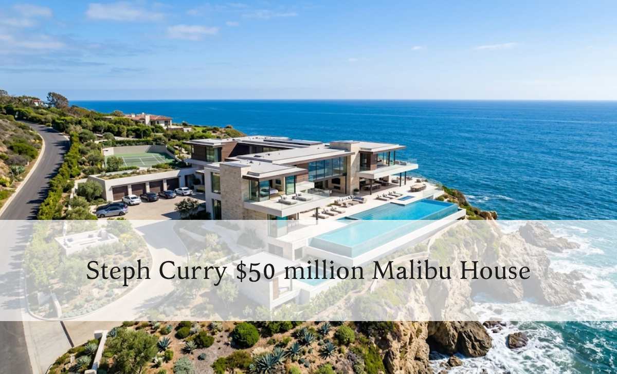Steph Curry Malibu mansion exterior view on 17-acre coastal lot