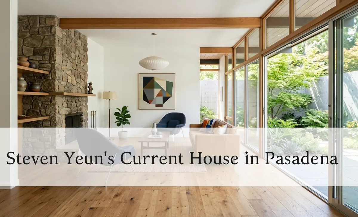 Steven Yeun house in Pasadena California with tropical garden and gated entry