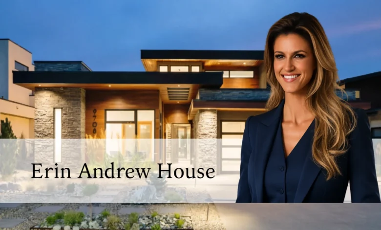 Erin Andrews house exterior in Hermosa Beach California with white facade and picket fence
