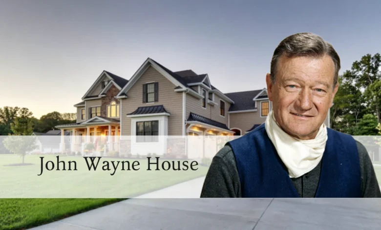 Exterior view of John Wayne's former Newport Beach estate, the actor's waterfront home from 1965 to 1979.