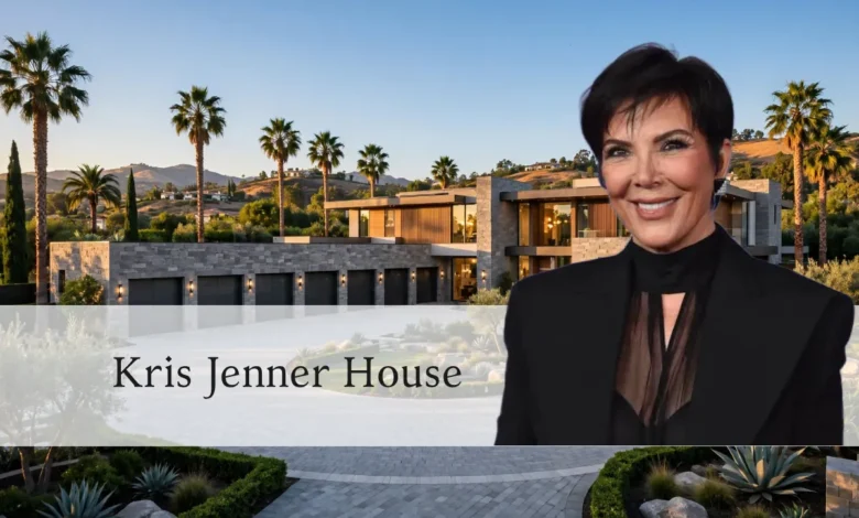 Kris Jenner house exterior view of her 20 million dollar Hidden Hills mansion