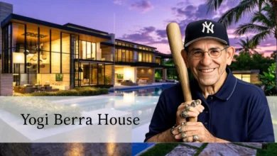 Exterior of the Yogi Berra House, a Colonial-style home at 19 Highland Avenue in Montclair, New Jersey, where Yankees legend Yogi Berra lived for nearly 40 years.