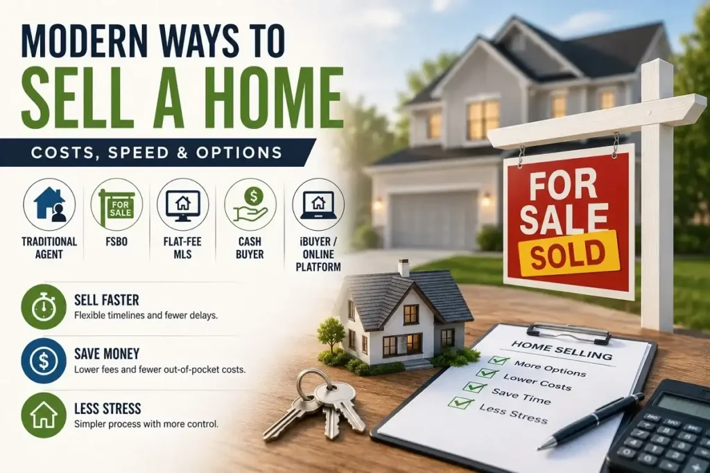 Modern ways to sell a home, including agents, FSBO, flat-fee MLS, cash buyers and iBuyers