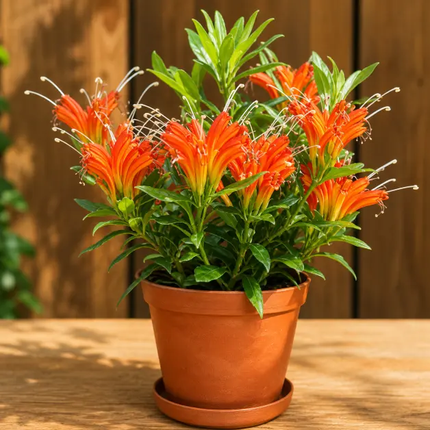 Lipstick Plant Varieties: A Complete Guide for Home Growers - Gardening | HomeImprovementGeek Fireworks lipstick plant with upright red blooms held above the foliage