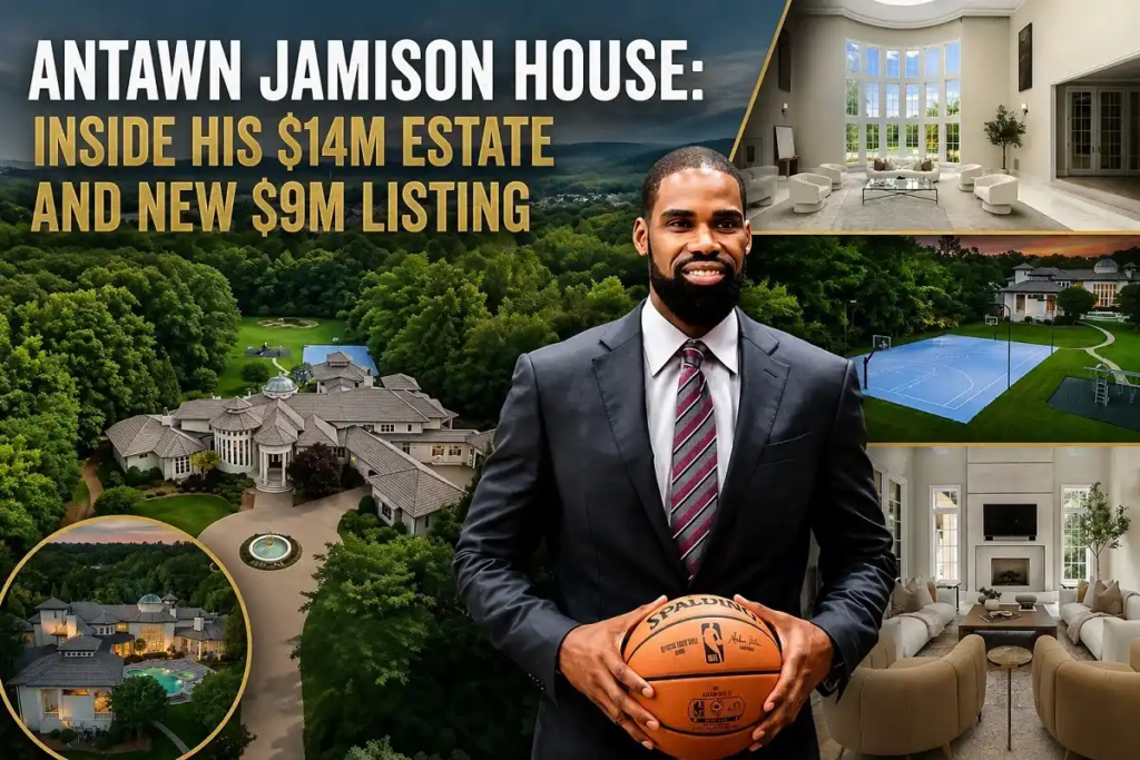 Antawn Jamison house featuring his luxury estate, modern interiors, and private basketball court