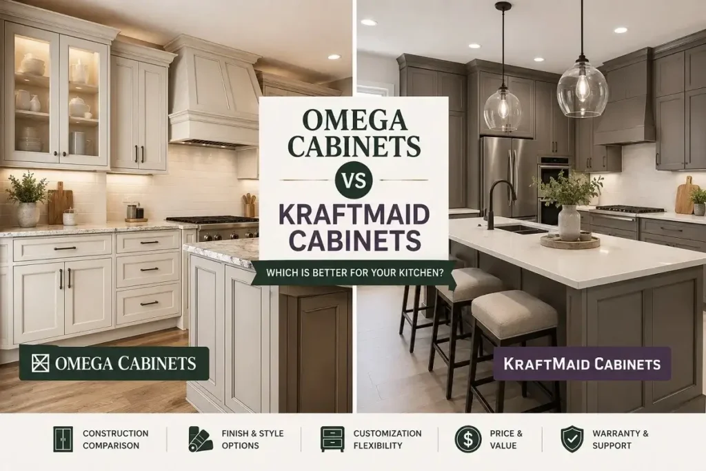 Omega Cabinets vs KraftMaid kitchen cabinet comparison