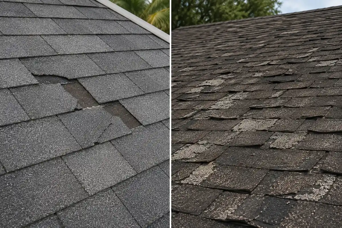 Comparison of localized roof damage and widespread deterioration