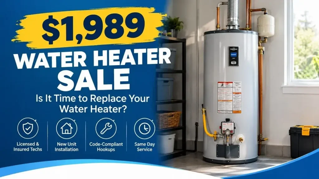 New water heater replacing an aging unit before winter