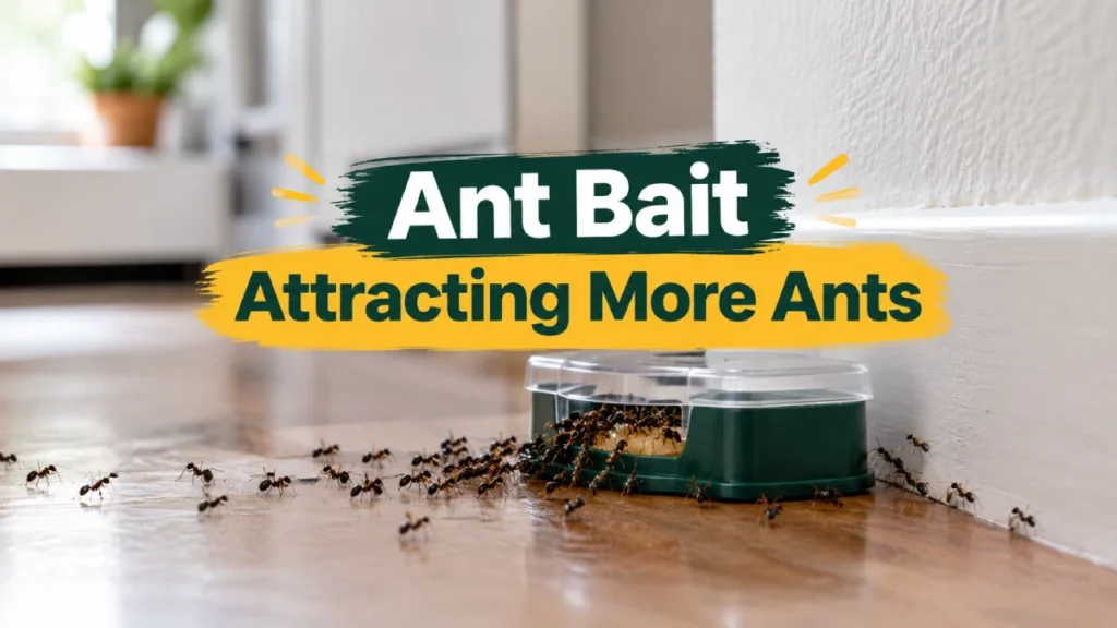 Ant bait attracting more ants around a bait station